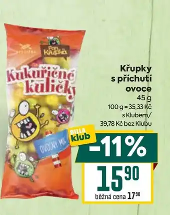 Billa Křupky s příchutí ovoce nabídka