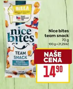 Billa Nice bites team snack nabídka