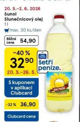 Tesco Sunol Slunečnicový olej 1l nabídka