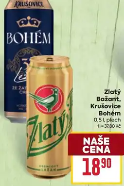 Billa Zlatý Bažant, Krušovice Bohém nabídka