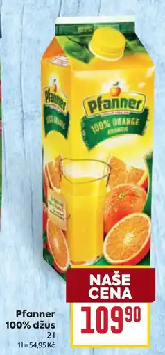 Billa Pfanner 100% džus nabídka