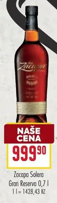 Billa Zacapa Solera Gran Reserva nabídka