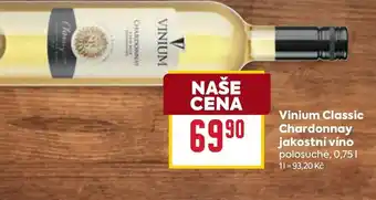 Billa Vinium Classic Chardonnay jakostní víno nabídka
