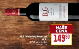 Billa B&G Merlot Reserve I.G.P. nabídka