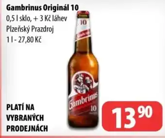 Partner Maloobchodní síť Gambrinus Originál 10 nabídka
