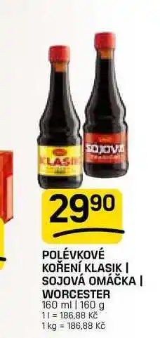 Flop POLÉVKOVÉ KOŘENÍ KLASIK | SOJOVÁ OMÁČKA | WORCESTER 160 ml | 160 g nabídka