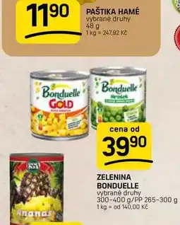 Flop ZELENINA BONDUELLE vybrané druhy 300-400 g/PP 265-300 g nabídka