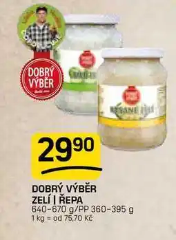 Flop DOBRÝ VÝBĚR ZELÍ | ŘEPA 640-670 g/PP 360-395 g nabídka
