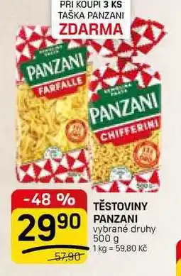 Flop TĚSTOVINY PANZANI vybrané druhy nabídka
