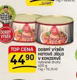 Flop DOBRÝ VÝBĚR HOTOVÉ JÍDLO V KONZERVĚ vybrané druhy nabídka