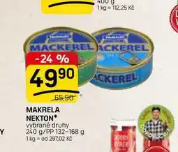 Flop MAKRELA NEKTON* vybrané druhy 240 g/PP nabídka