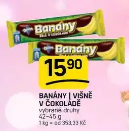 Flop BANÁNY | VIŠNĚ V ČOKOLÁDĚ vybrané druhy nabídka