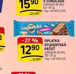 Flop OPLATKA STUDENTSKÁ PEČEŤ vybrané druhy nabídka
