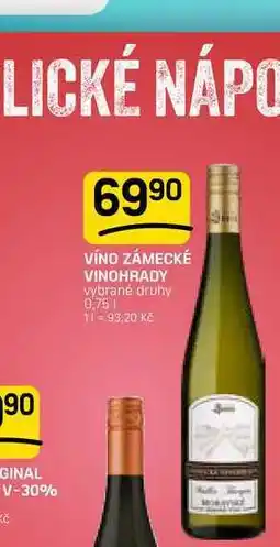 Flop VÍNO ZÁMECKÉ VINOHRADY vybrané druhy nabídka