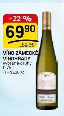 Flop VÍNO ZÁMECKÉ VINOHRADY vybrané druhy nabídka