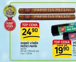 Flop DOBRÝ VÝBĚR PEČÍCÍ PAPÍR archy 20 ks 33×40 cm nabídka