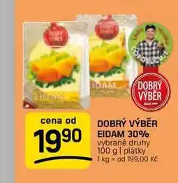 Flop DOBRÝ VÝBĚR EIDAM 30% vybrané druhy 100 g | plátky nabídka