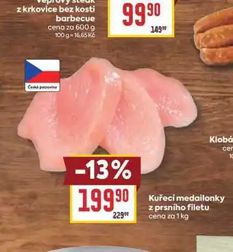 Billa Kuřecí medailonky z prsního filetu cena za nabídka