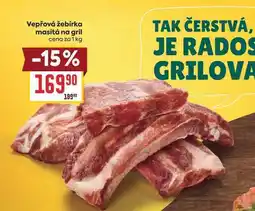 Billa Vepřová žebirka masitá na gril cena za nabídka