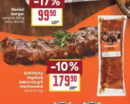 Billa Grill Party Vepřová žebra na gril marinovaná cena za nabídka