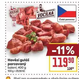 Billa Hovězí guláš porcovaný balení nabídka