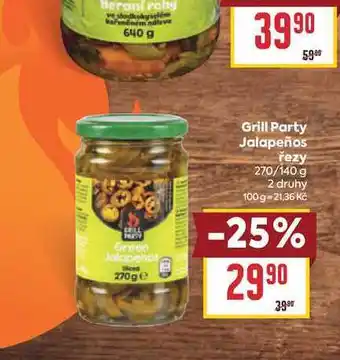 Billa Grill Party Jalapeños řezy 270/140 g nabídka