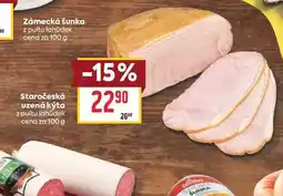 Billa Staročeská uzená kýta z pultu lahůdek cena za nabídka