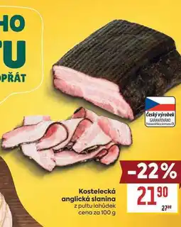 Billa Kostelecká anglická slanina z pultu lahůdek cena za nabídka