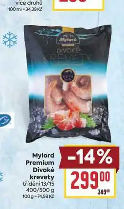 Billa Mylord Premium Divoké krevety třídění 13/15 400/500 g nabídka