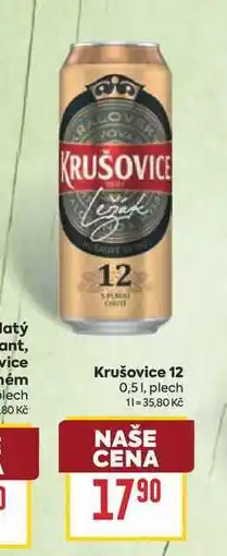 Billa Krušovice 12 0,51, plech nabídka