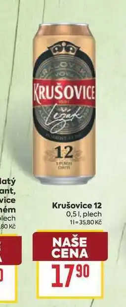 Billa Krušovice 12 0,51, plech nabídka