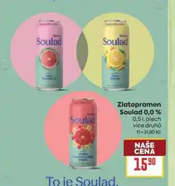 Billa Zlatopramen Soulad 0,0% 0,51, plech nabídka