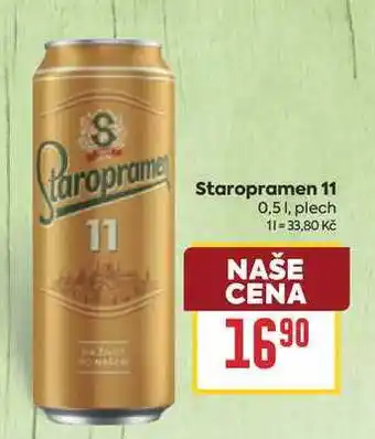 Billa Staropramen 11 0,51, plech nabídka