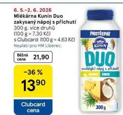 Tesco Mlékárna Kunín Duo zakysaný nápoj s příchutí, 300 g, více druhů nabídka
