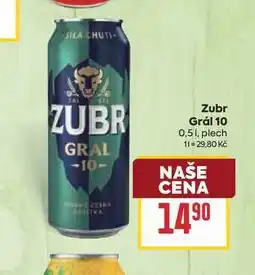 Billa Zubr Grál 10 0,51, plech nabídka