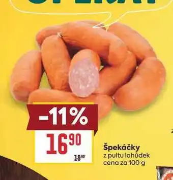 Billa Špekáčky z pultu lahůdek cena za nabídka