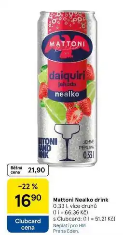 Tesco Mattoni Nealko drink, 0,33 l, více druhů nabídka