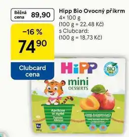 Tesco Hipp Bio Ovocný příkrm, 4× nabídka
