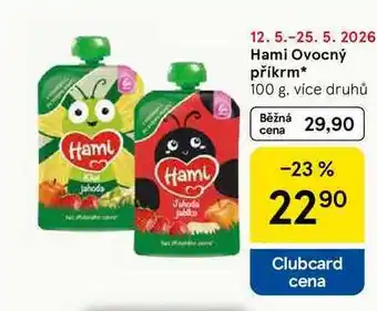 Tesco Hami Ovocný příkrm, 100 g, více druhů nabídka