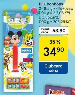 Tesco PEZ Bonbóny, 2x 8.5 g + dávkovač nabídka