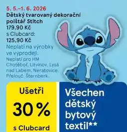 Tesco Dětský tvarovaný dekorační polštář Stitch nabídka