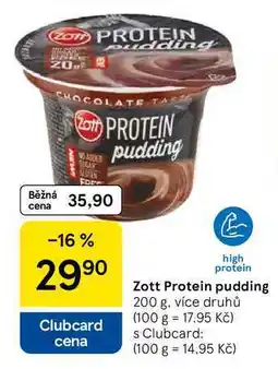 Tesco Zott Protein pudding, 200 g, více druhů nabídka