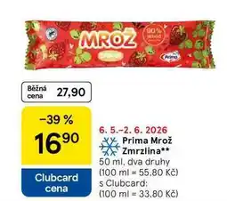 Tesco Prima Mrož Zmrzlina, 50 ml, dva druhy nabídka