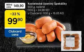 Tesco Kostelecké Uzeniny Špekáčky, 600 g, balené nabídka