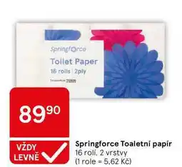 Tesco Springforce Toaletní papír, 16 rolí, 2 vrstvy nabídka