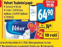 Albert Velvet Toaletní papír 3vrstvý 10 rolí nabídka