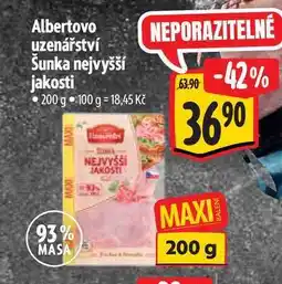 Albert Albertovo uzenářství Šunka nejvyšší jakosti nabídka