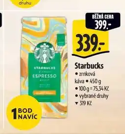 Albert Starbucks zrnková káva nabídka