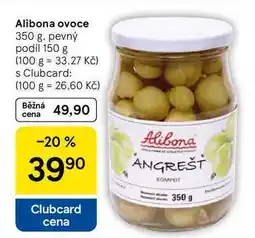 Tesco Alibona ovoce, 350 g. pevný podíl 150 g nabídka