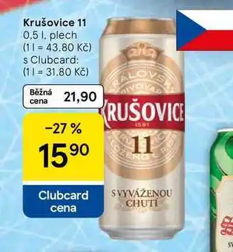 Tesco Krušovice 11, 0.5 l, plech nabídka